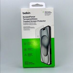 Belkin ScreenForce Tempered Glass Screen Protector iphone 15 plus or 14 pro max